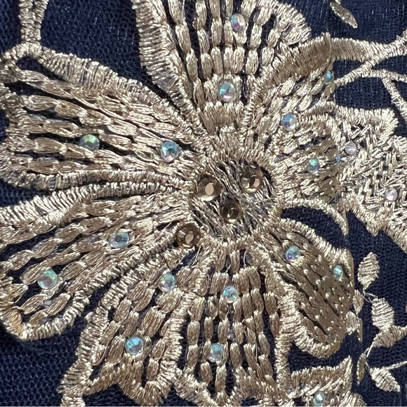 🌻NEW w/tag Betsy & Adam Embroidered Chiffon Halter A-Line Long Gown 10 - Picture 7 of 13